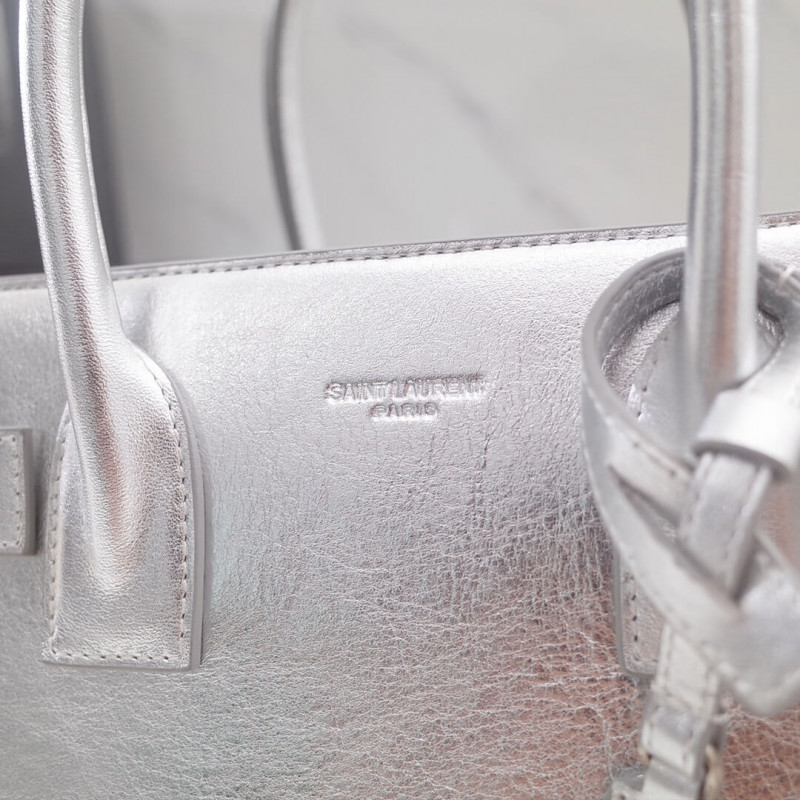 Replica Saint Laurent Sac De Jour Souple Baby In Crumpled Silver Calf Leather 4774771:1High-quality replica