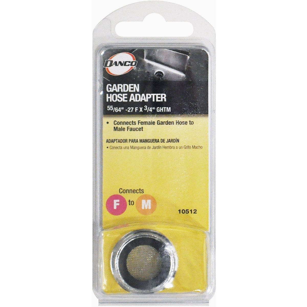Danco 55/64 In.-27F x 3/4 In. GHTM Chrome Garden Hose Adapter
