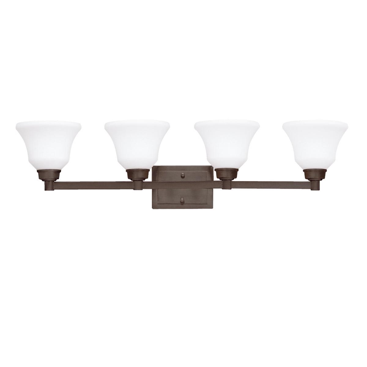 4 Light Bath Vanity Approved For Damp Locations With Transitional Inspirations 8.5 Inches Tall By 35 Inches Wide-Olde Bronze Finish-Incandescent