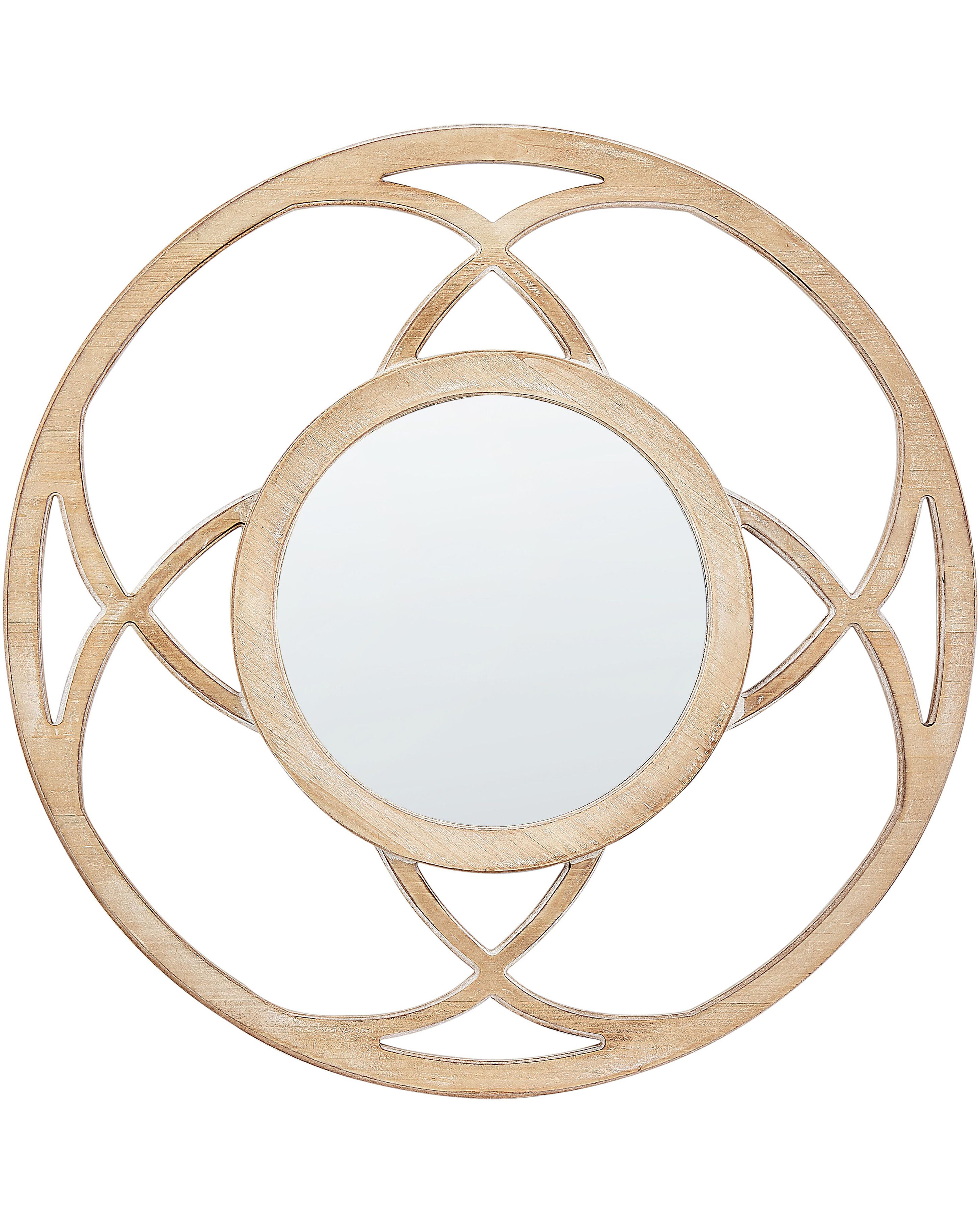 Wall Mirror IZTAPALAPA 60 cm 60 cm Light Fir Wood