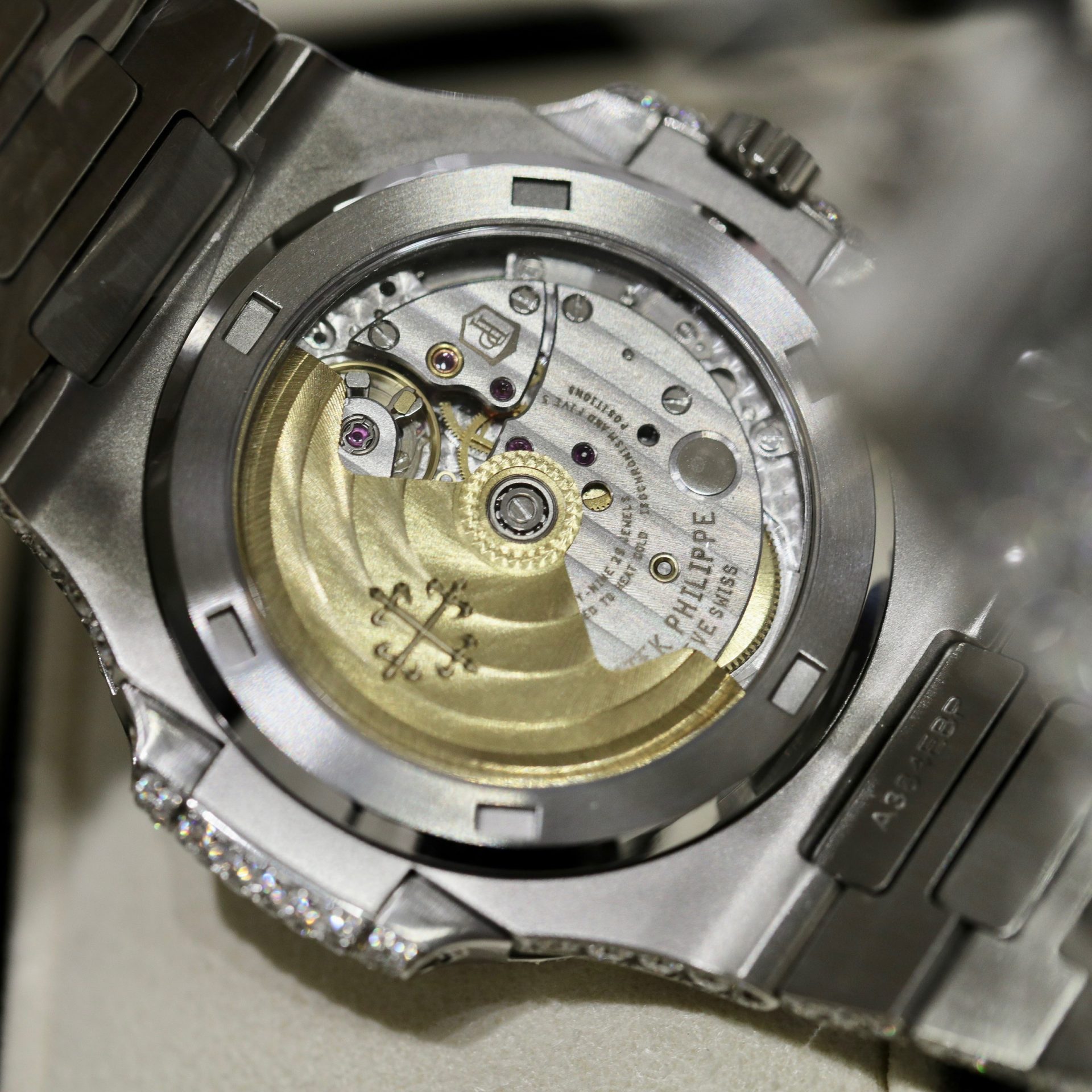 Patek Philippe Best Replica Watch Nautilus 5719 Custom Full Moissanite Diamonds 40mm - Top club