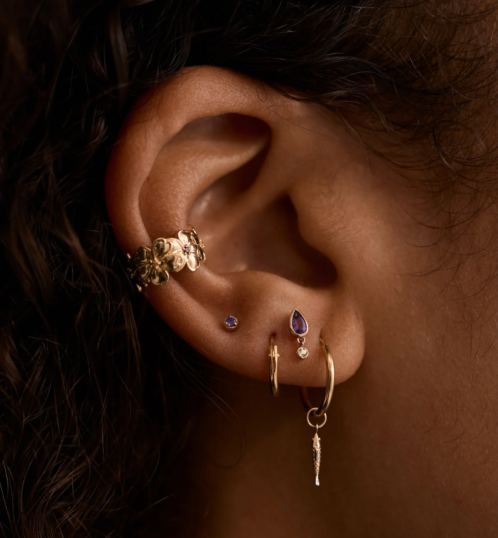 Forget Me Not Ear Cuff 9K