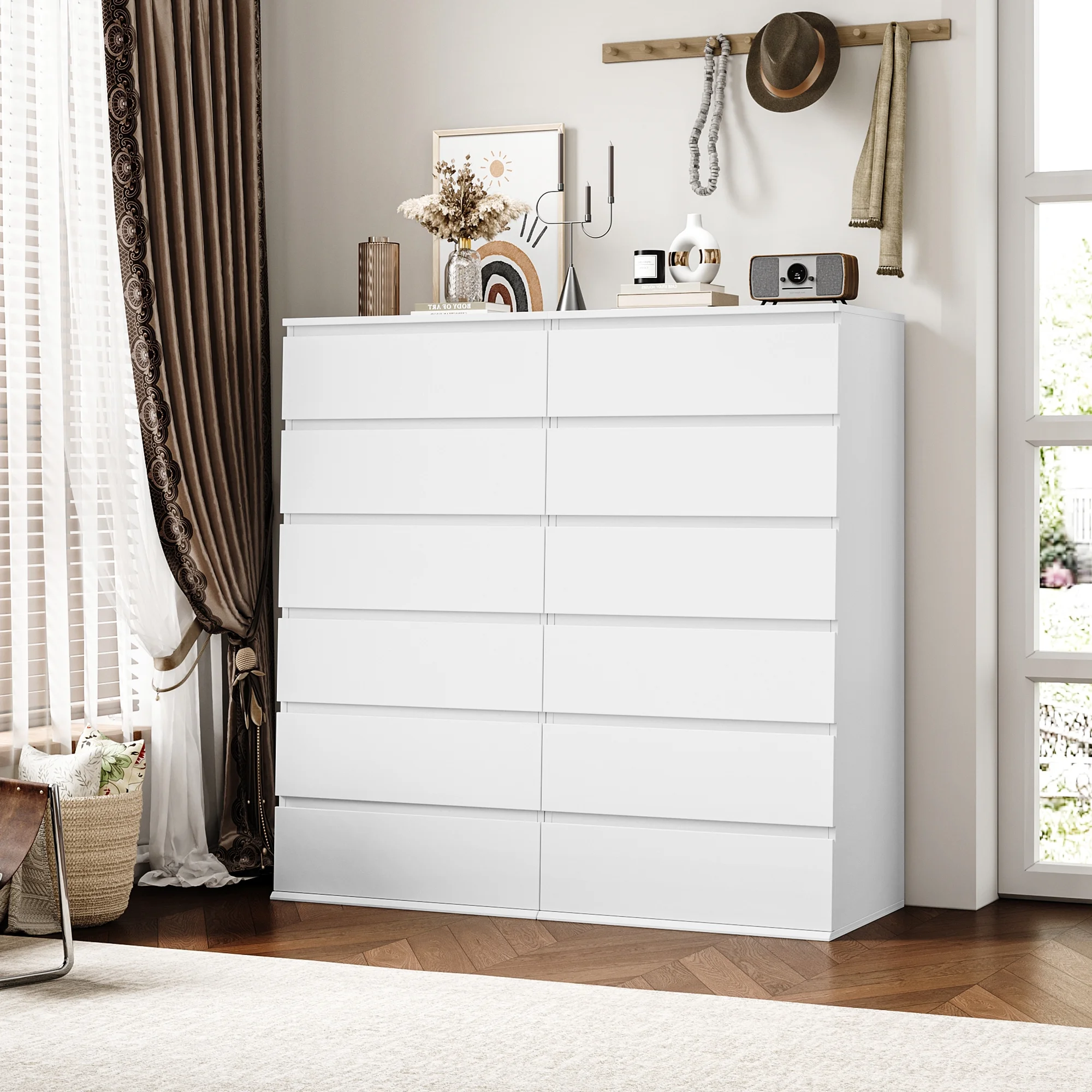 Homfa 5 Drawer White Dresser, Modern Storage Cabinet for Bedroom,Tall Chest of Drawers for Living Room - Image 23