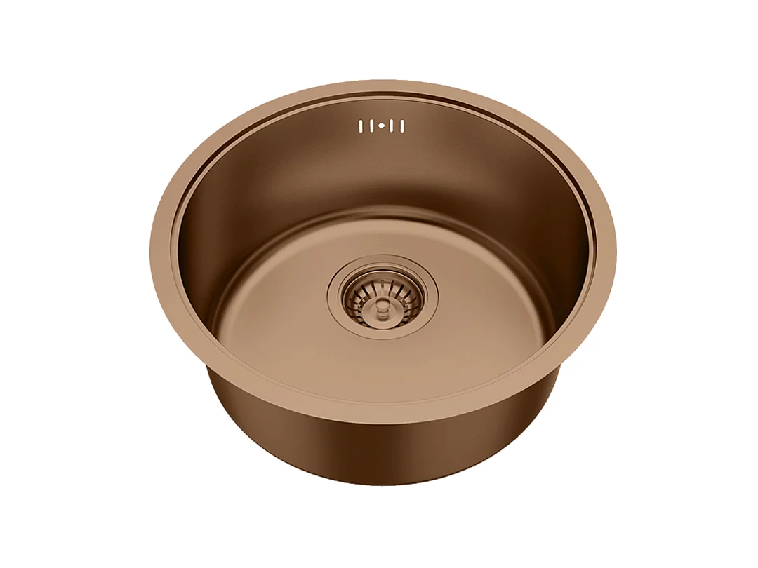 Essenox évier 1 cuve ronde 42.5cm en inox cuivre brossé - Essebagno