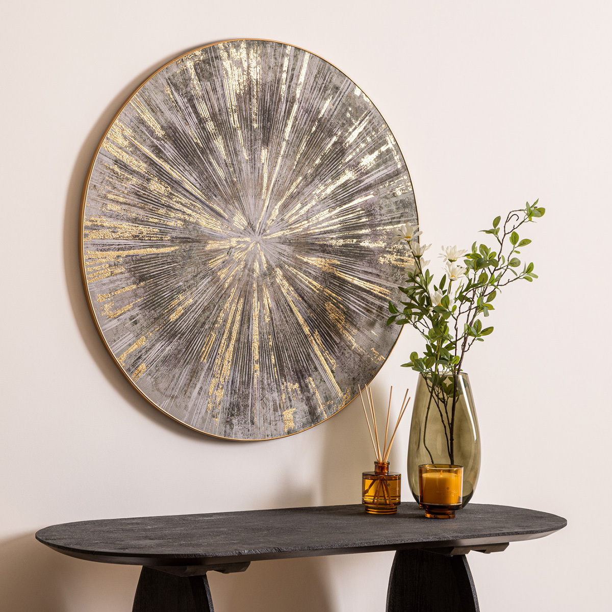 Wall art "Izzie" Grey, D.80 cm