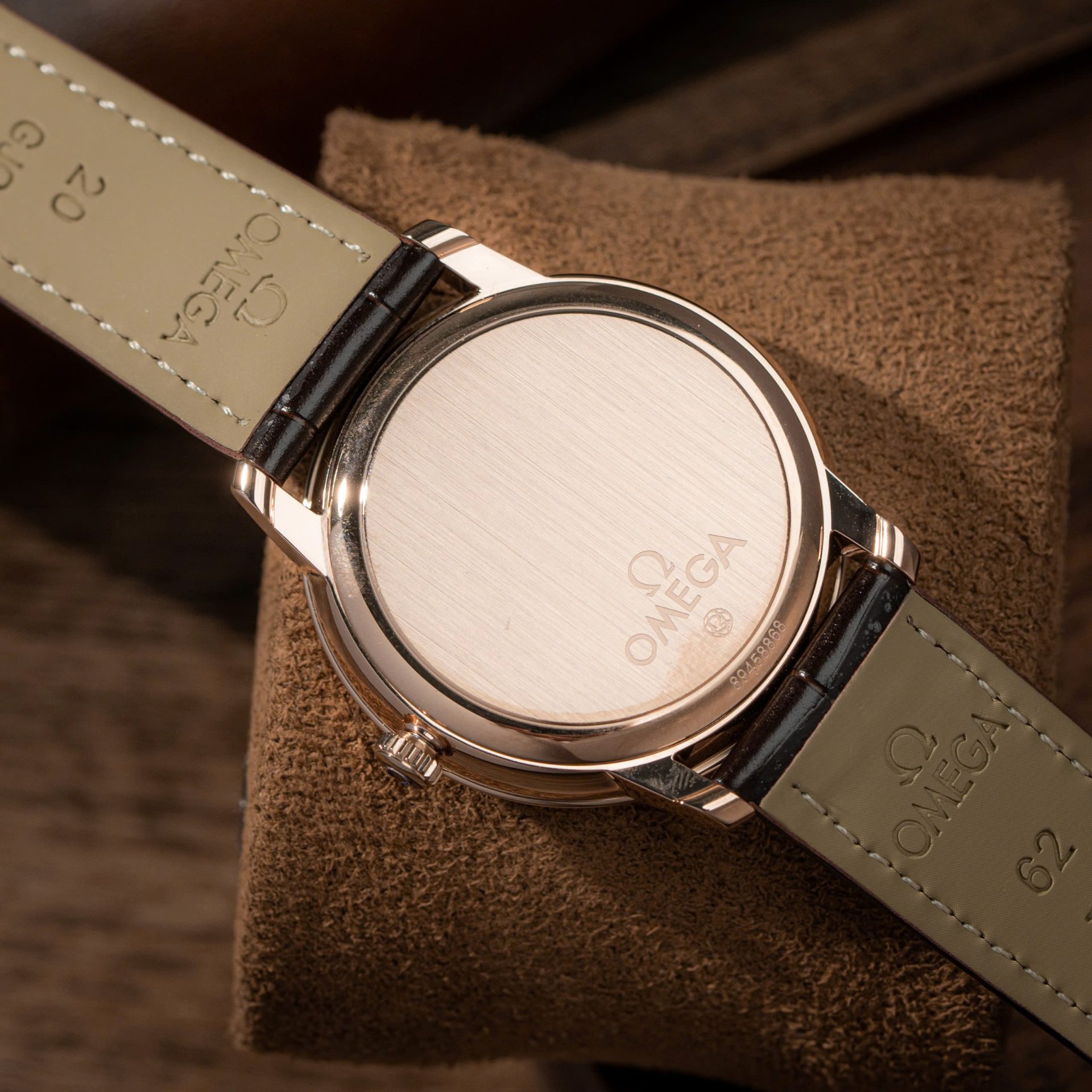 Omega De Ville Prestige Power Reserve Replica Watches Brown Leather Strap 39.5mm - Top club