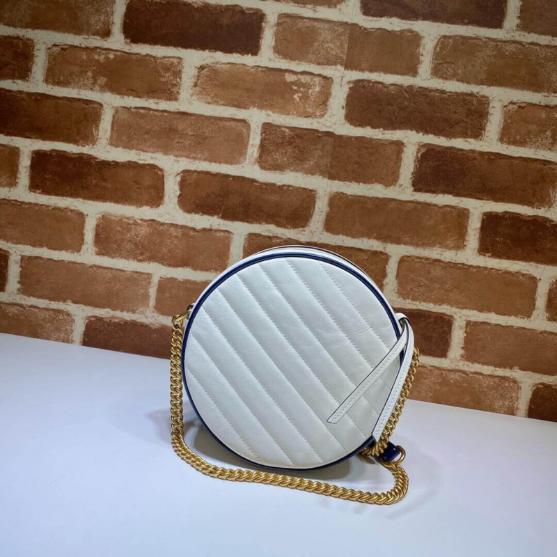Replica Gucci Gg Marmont Mini Round Shoulder Bag 550154 White1:1High-quality replica
