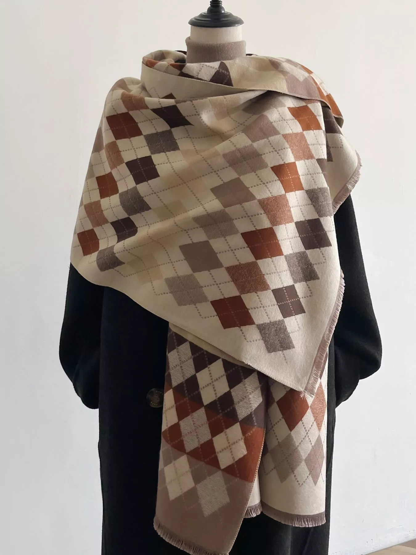 Diamond Pattern Warm Scarf - ZKZOOK