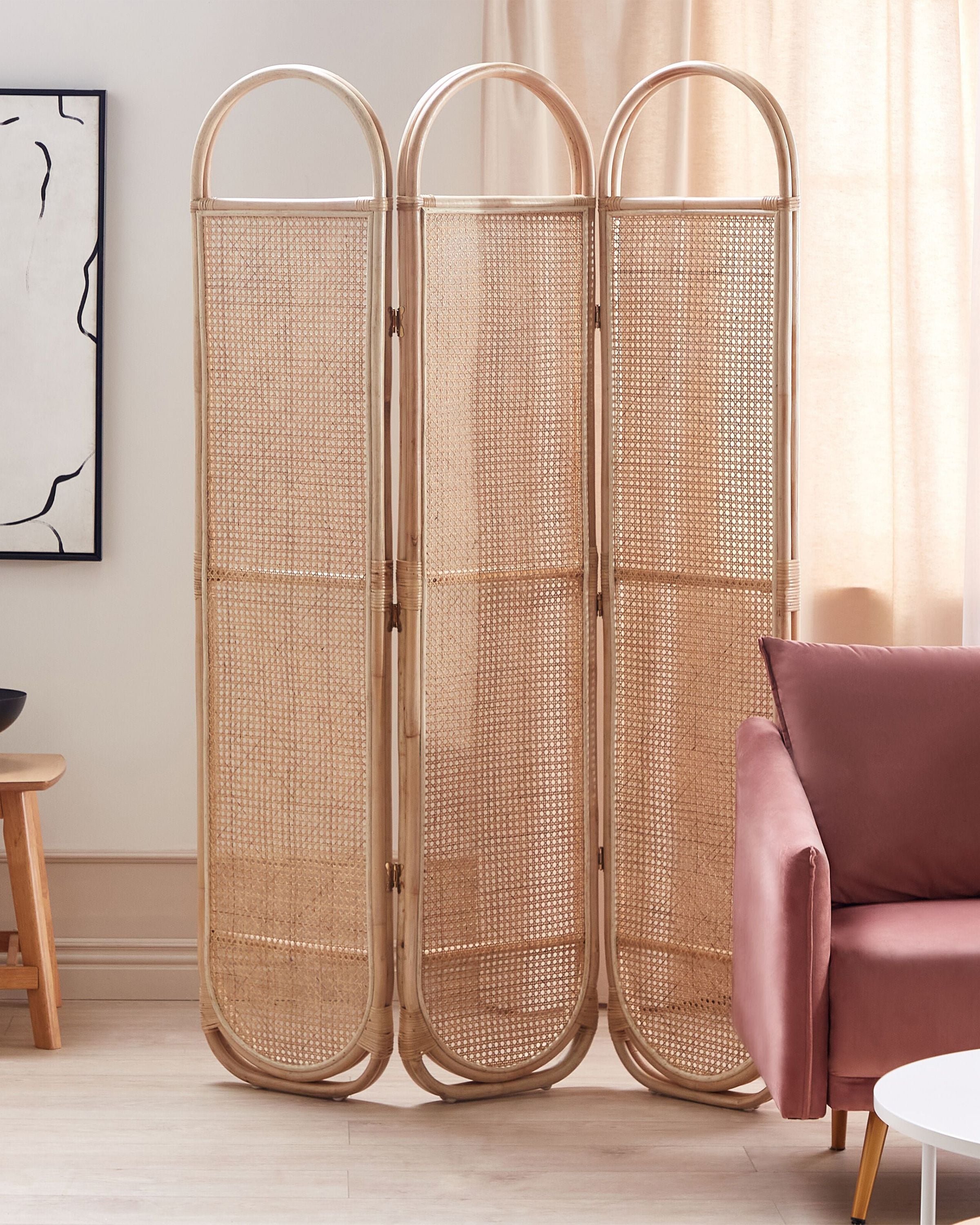 3 Panel Room Divider CORTONA Light Brown 118 cm 180 cm