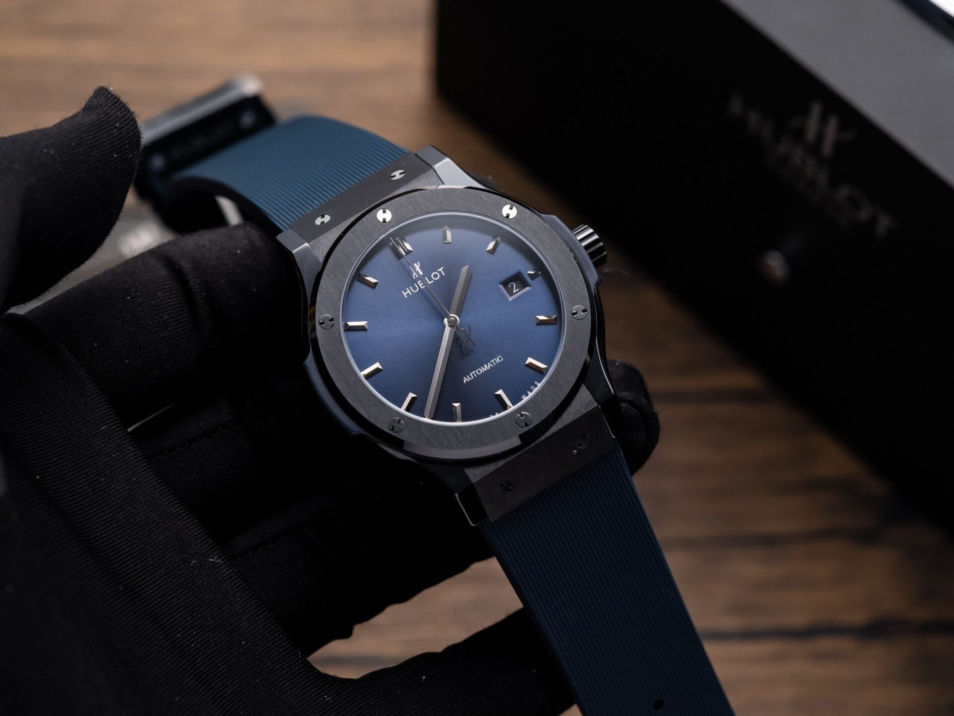 Hublot Classic Fusion Ceramic Blue Dial Rubber Strap GS Factory 42mm - Elite Watch Atelier