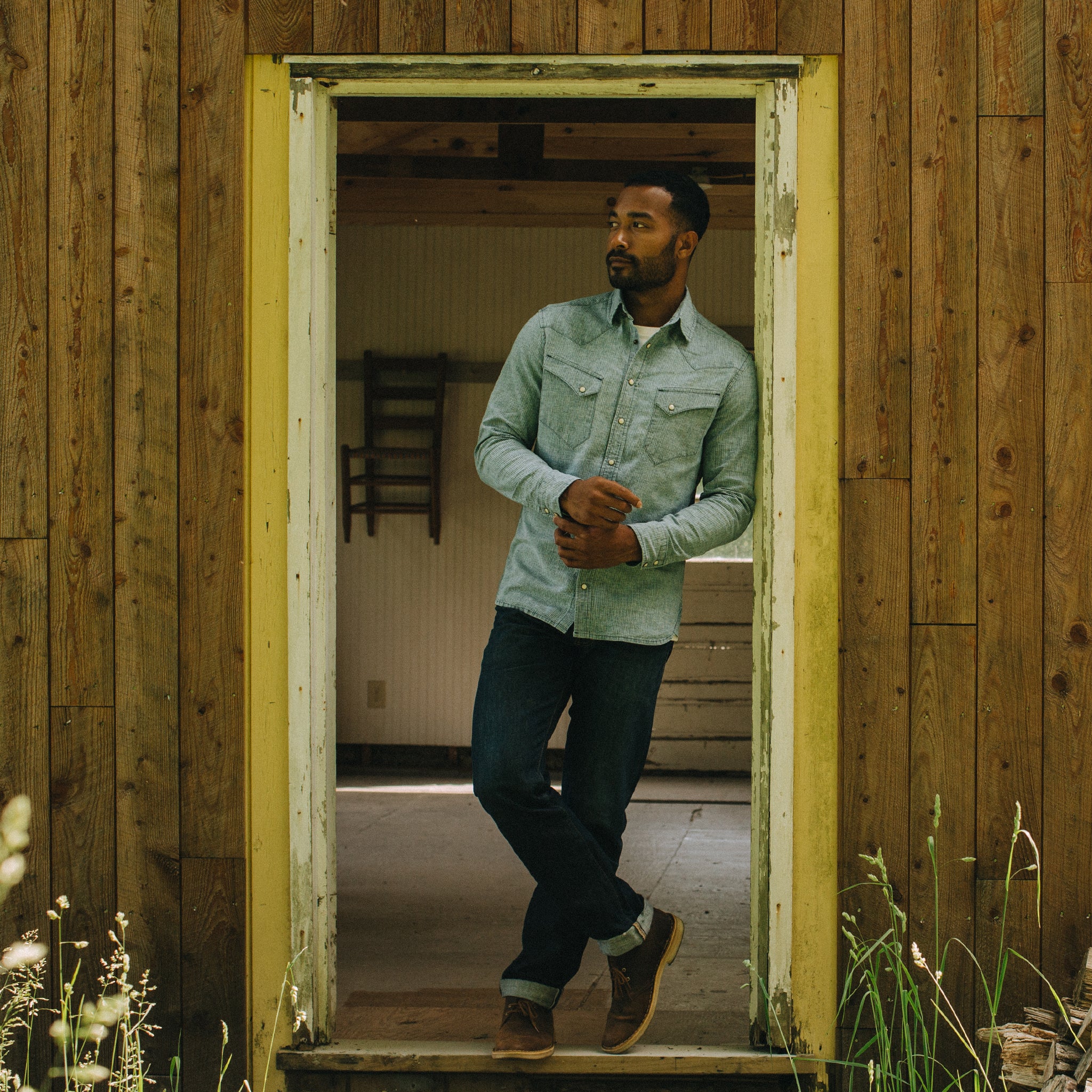The Western Shirt in Indigo Stripe