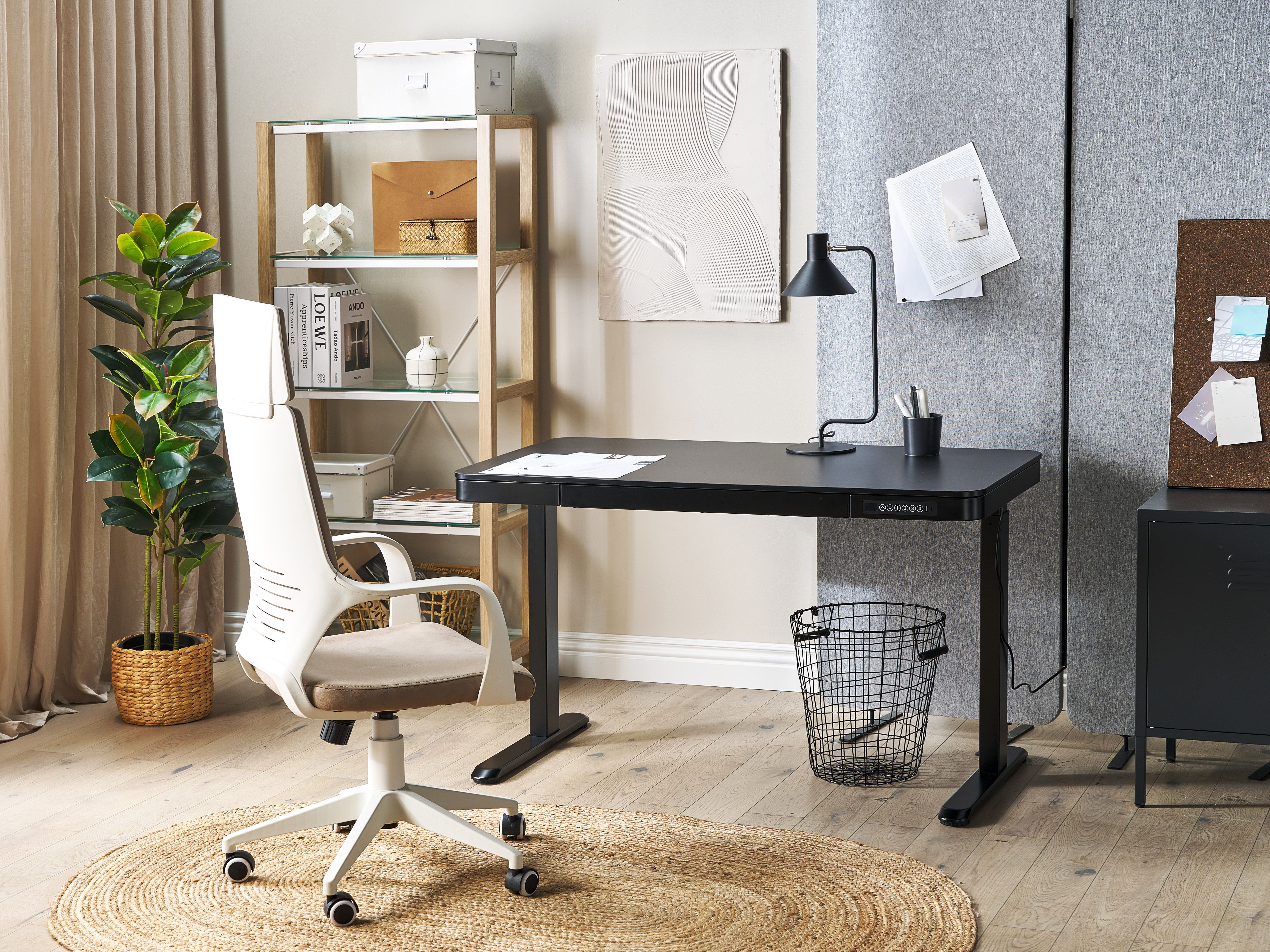 Electric Adjustable Standing Desk KENLY Black 120 cm 60 cm with USB Port