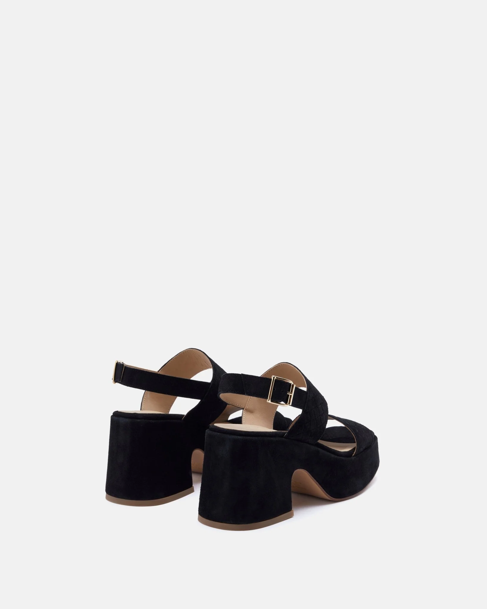 SANDALES MATITYA/VEL NOIR - Sandales à plateformes cuir velours