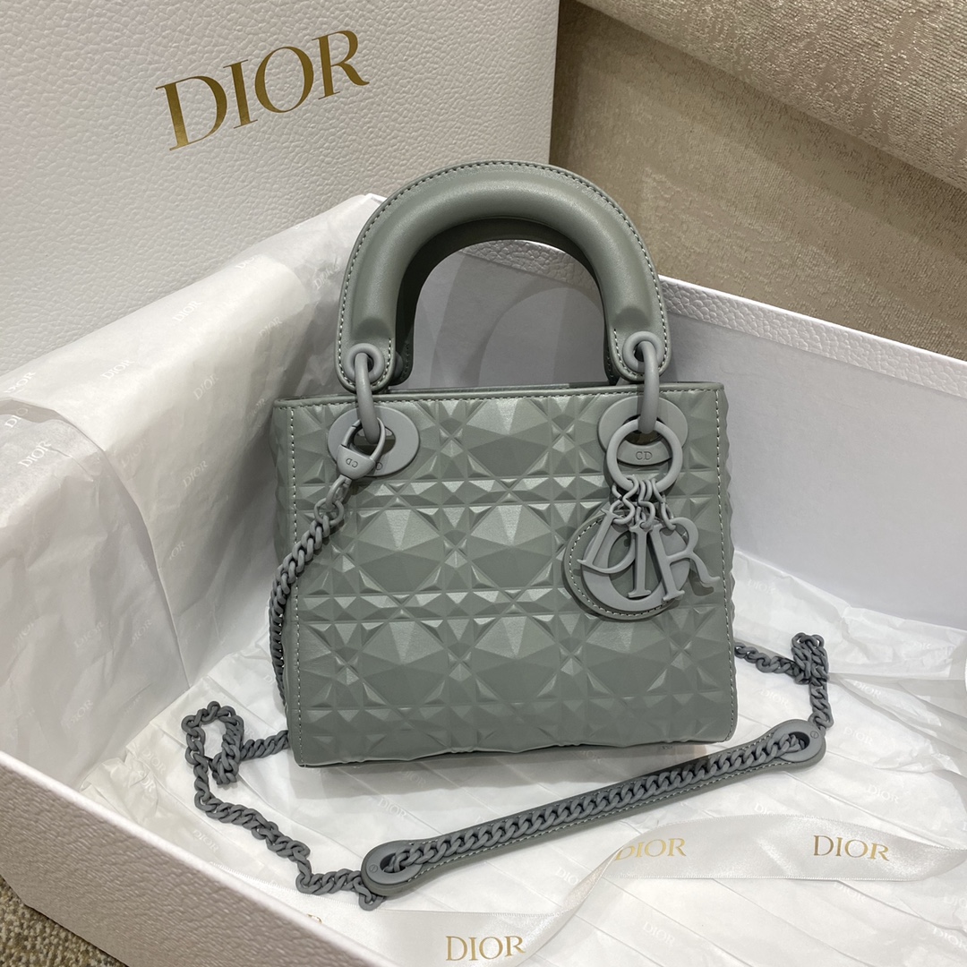 Dior Christian Dior Mini Lady Bag Grey For Women 6.5in/17cm1:1High-quality replica