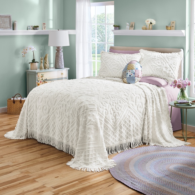 Lattice Chenille Bedspread and Sham - MIDNIGHT VELVET CATALOG