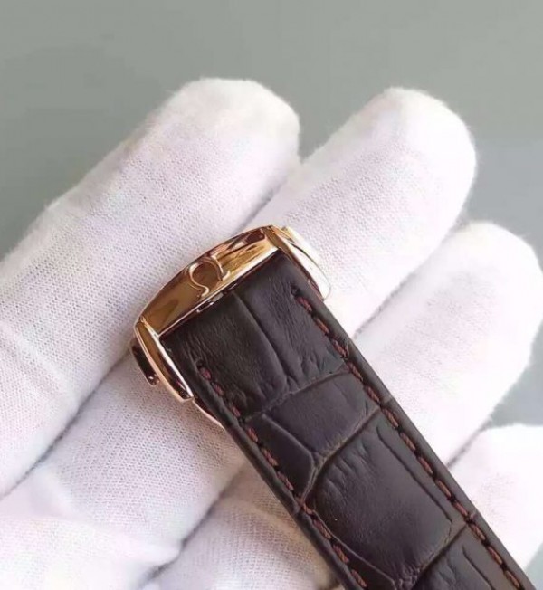 Replica Omega V6F De Ville Hour Vision Co-Axial 41mm RG White Dial Brown Leather Strap A8500 - Top club