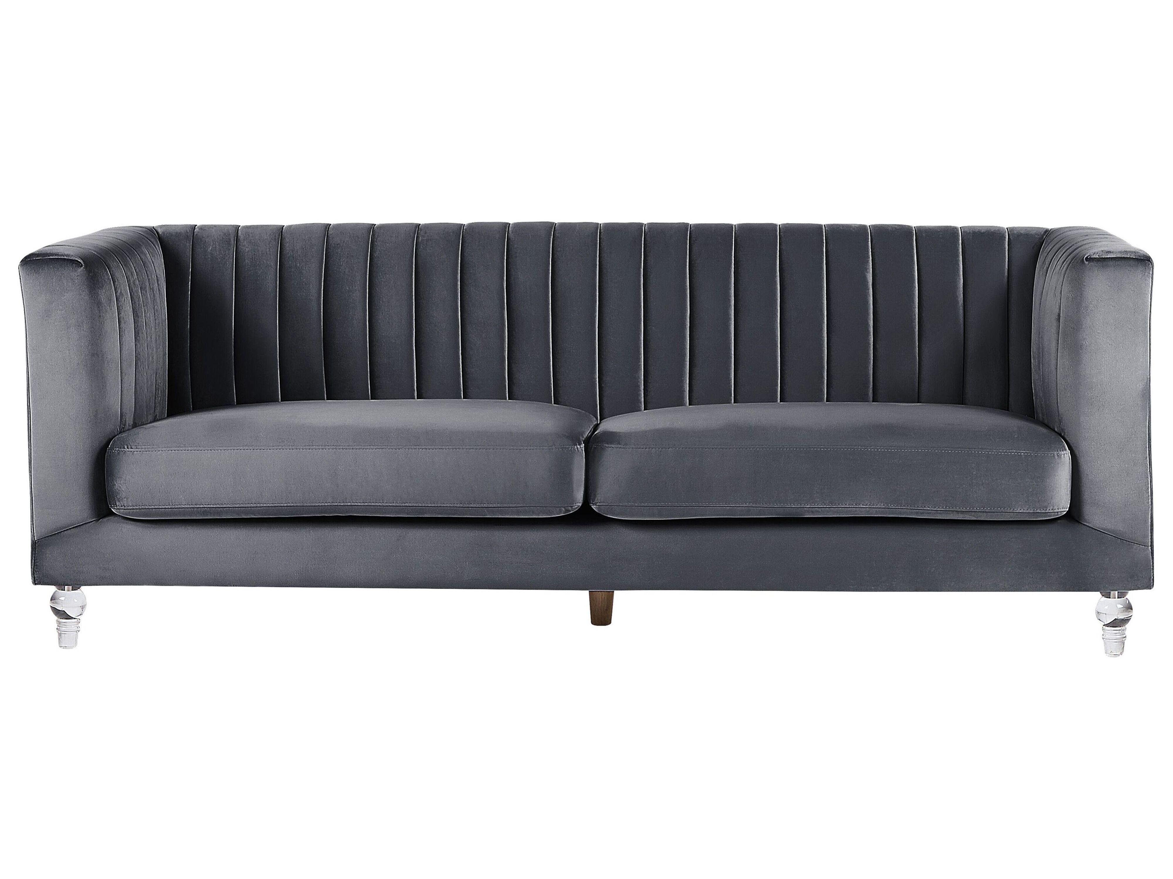 Sofa 3 Seater ARVIKA Velvet Dark Grey
