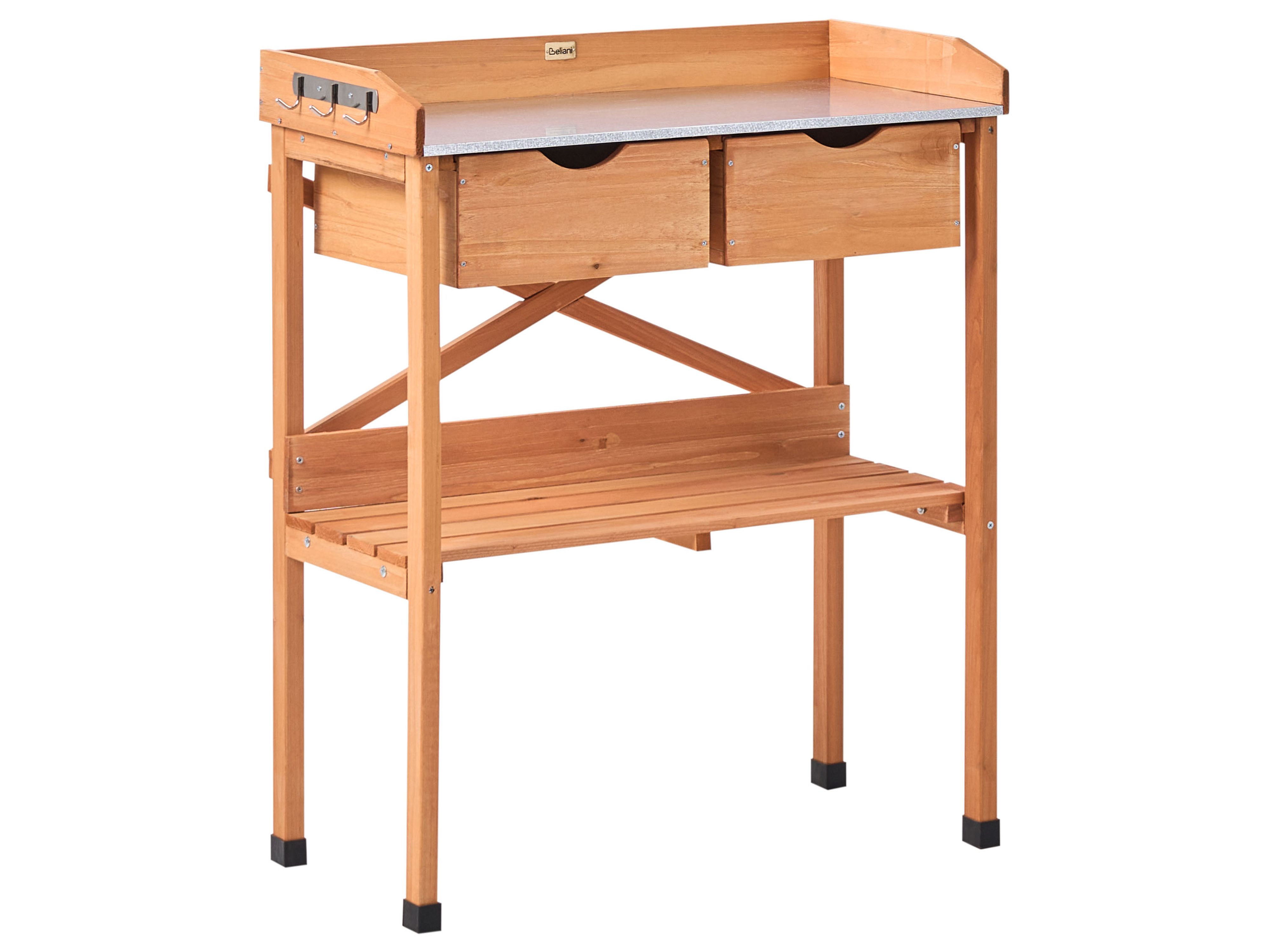 Potting Bench RAVANUSA Fir Wood 77 cm 37 cm Light Brown