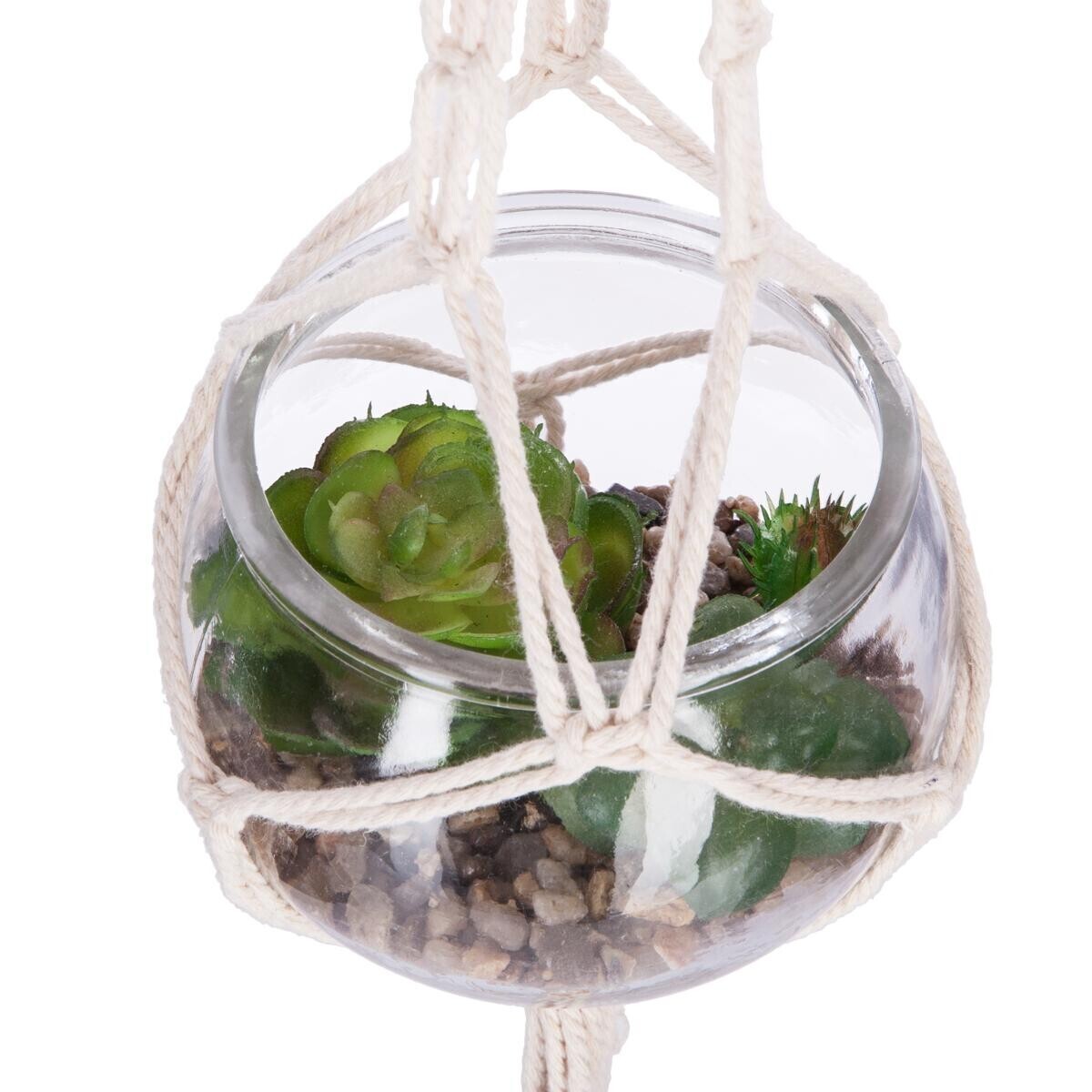 Artificial plant for hanging Glass pot, H.8 cm