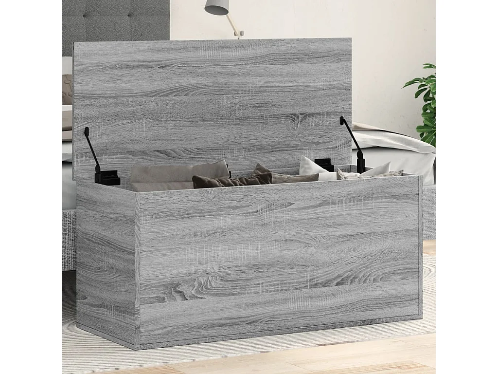 Boîte de rangement sonoma gris 100x42x46 cm bois d'ingénierie