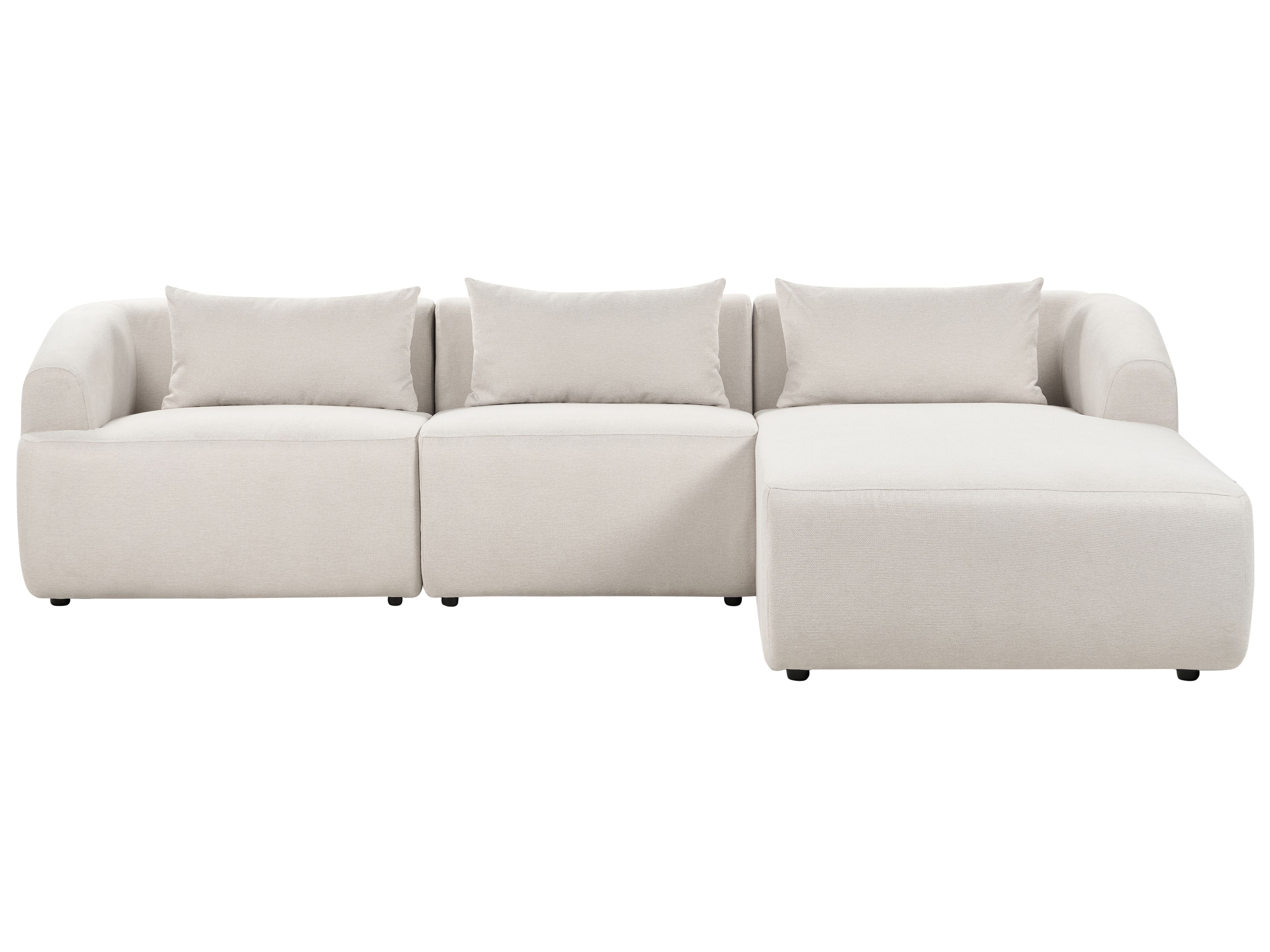 Corner Sofa 3 Seater SVANSELE Fabric Light Beige Left Hand