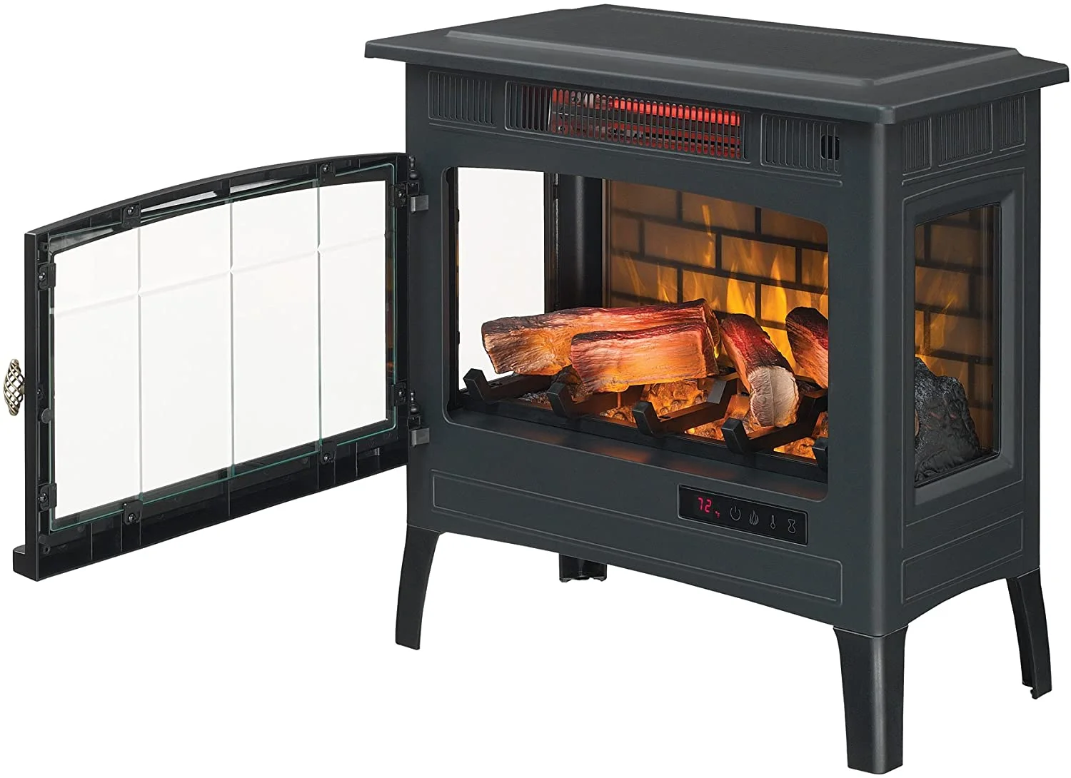 Duraflame 3D Black Infrared Electric Fireplace Stove with Remote Control - DFI-5010-01 - Image 4
