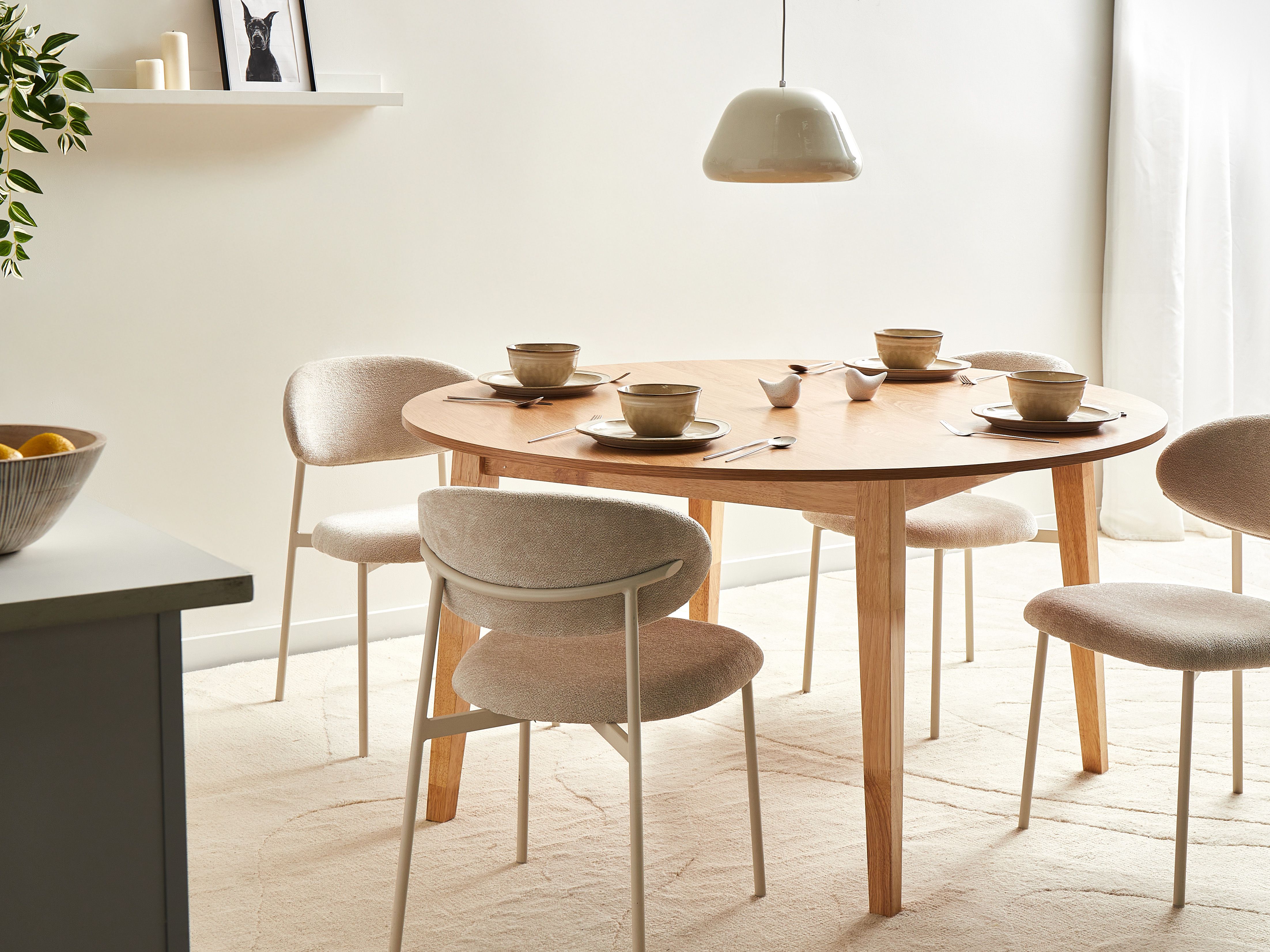 Dining Table HUNTLEY Light Oak 140 cm 140 cm