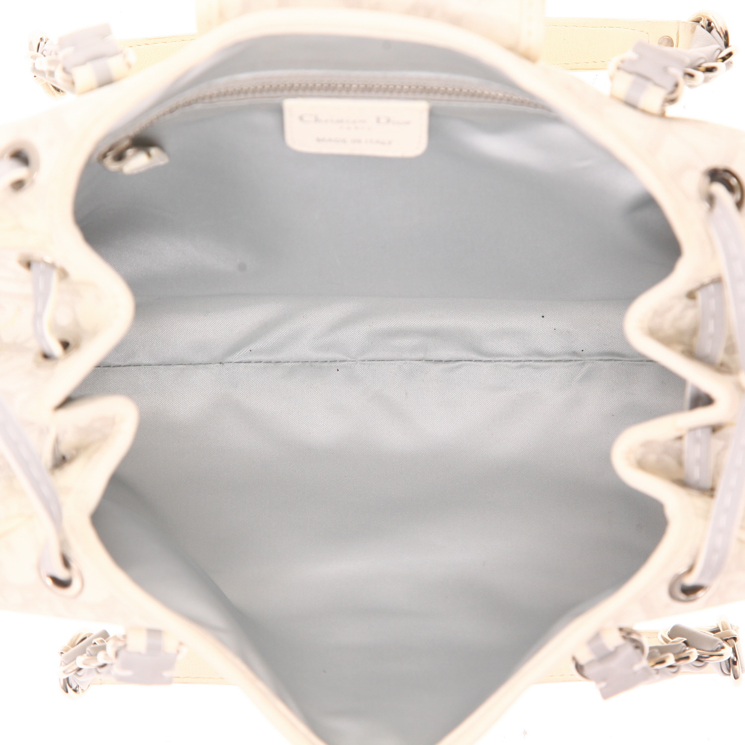 Dior Vintage handbag in white monogram canvas Oblique and white leather1:1High-quality replica