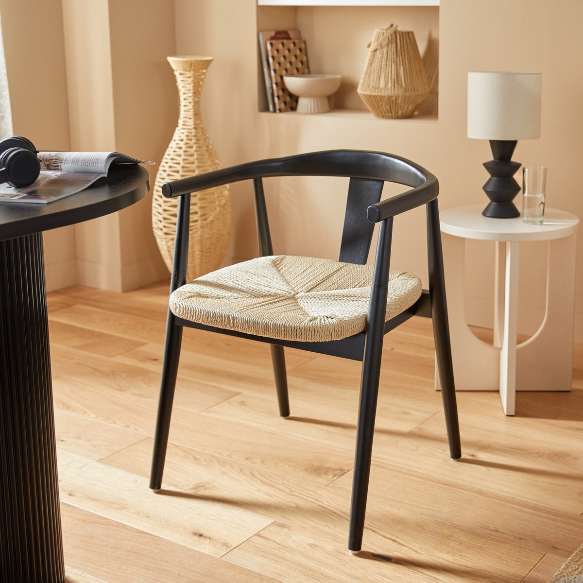 Dining armchair "Yamato" Beech, Black, 1 seat