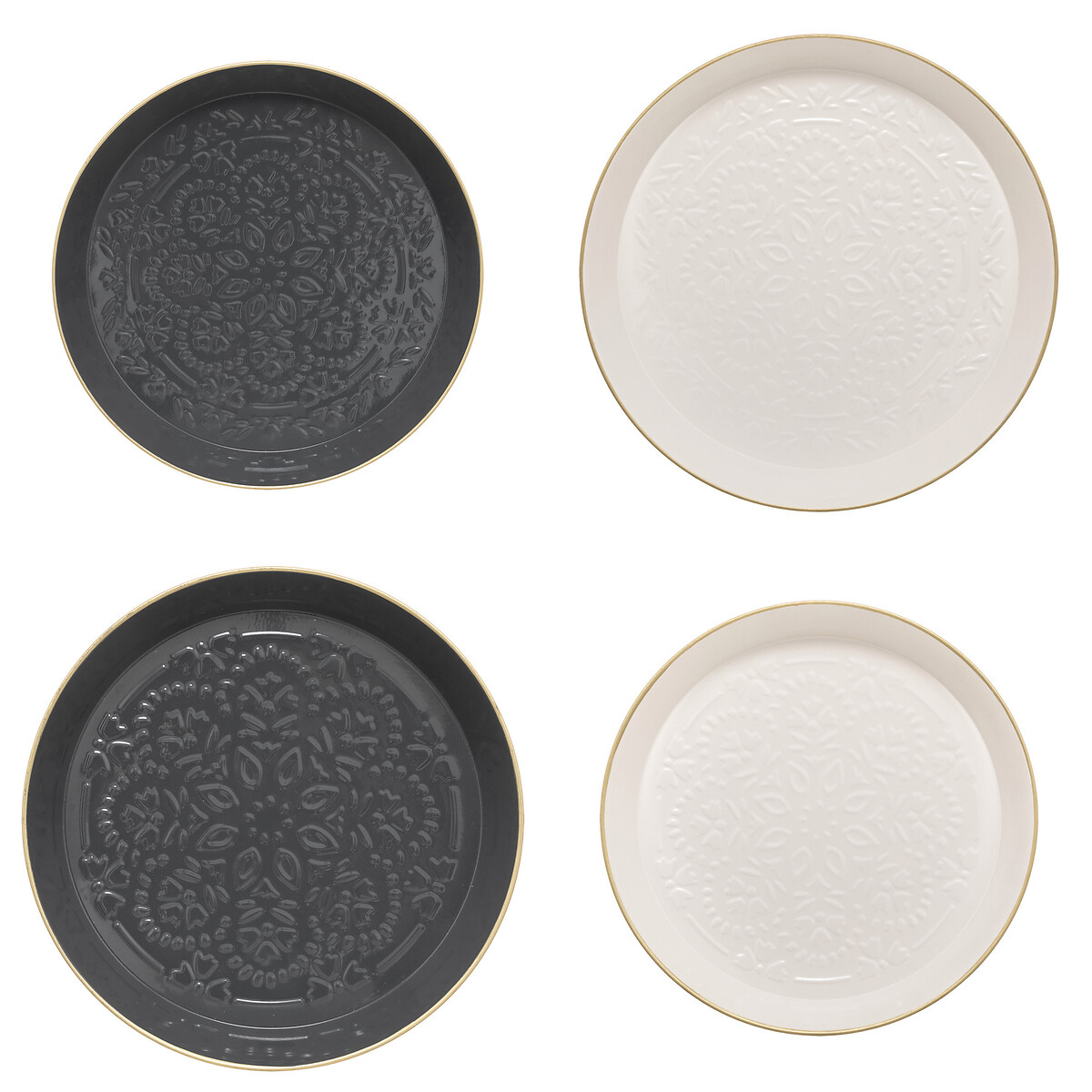 Set of 2 trays "Night" Metal