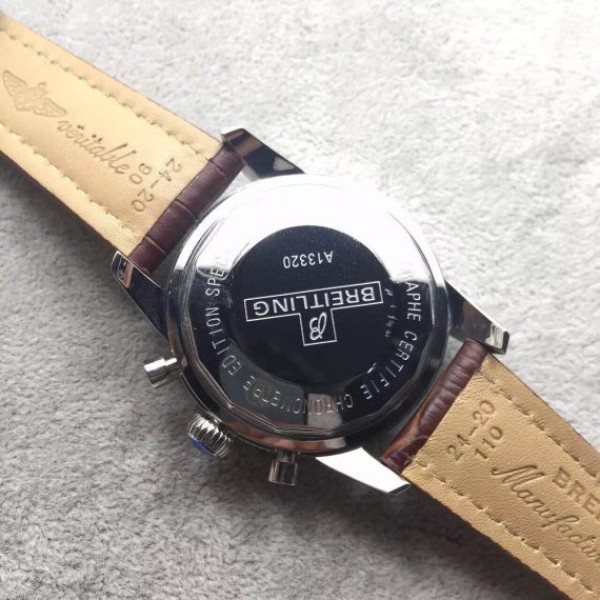 Replica Breitling Super Ocean Heritage Chrono SS Brown Dial SS Leather Strap A7750 - Elite Watch Atelier