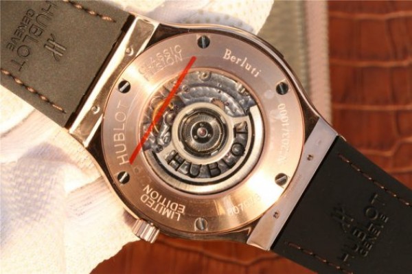 Replica Hublot Classic Fusion 45mm RG Berluti Scritto Brown Leather Dial Gummy Strap A2892 - Top club