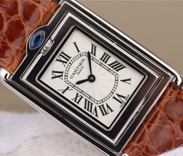 Replica Cartier Tank Reversible White Dial Leather Strap - Top club