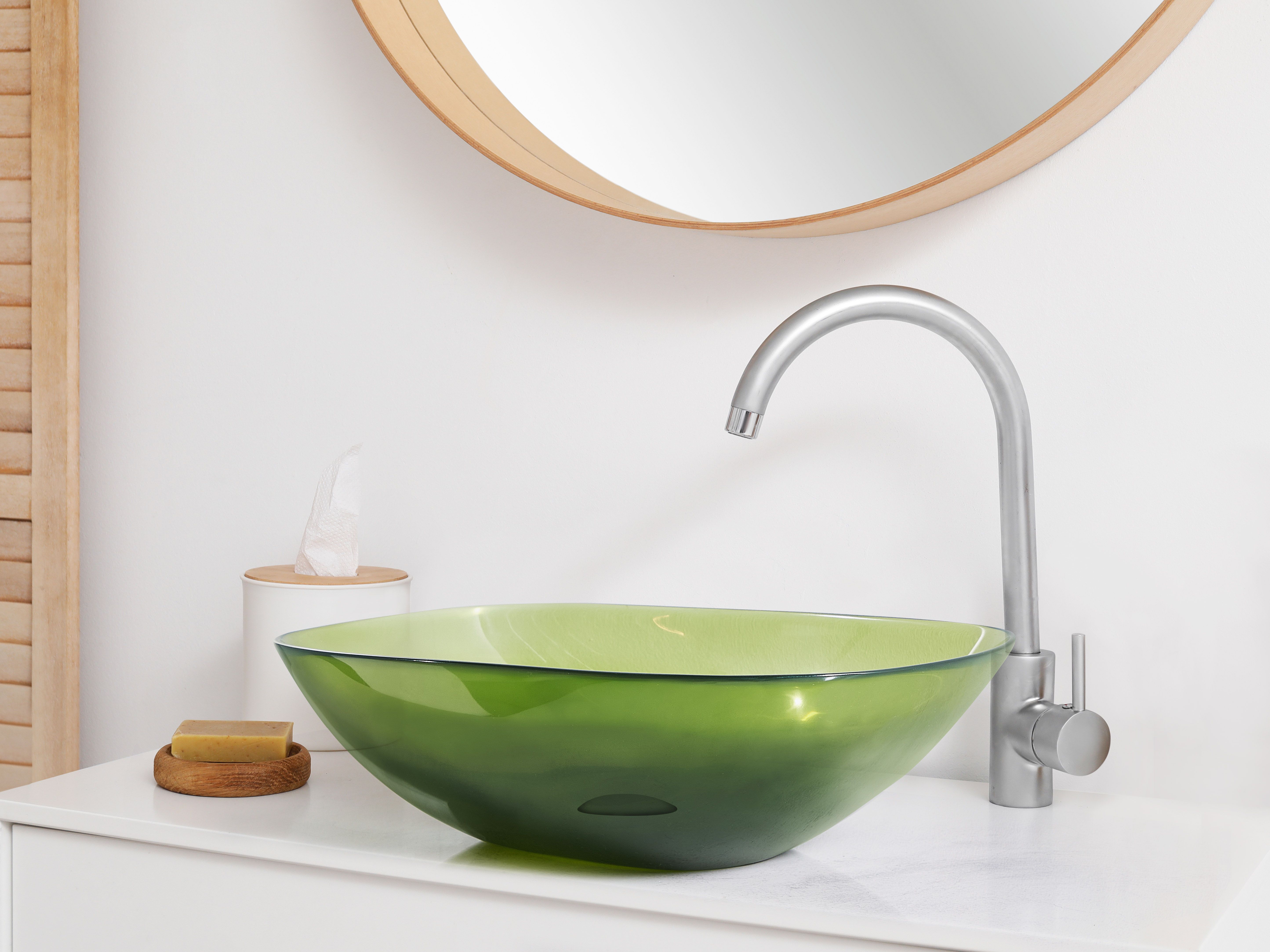 Countertop Basin MOENGO 540 x 360 mm Solid Surface Green