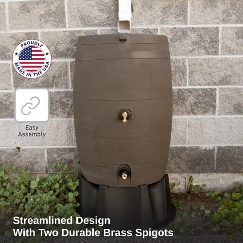 50 Gallon Rain Barrel With Brass Spigot And Flat-Back Design - Image 20 50 Gallon Rain Barrel With Brass Spigot And Flat-Back Design - Image 20