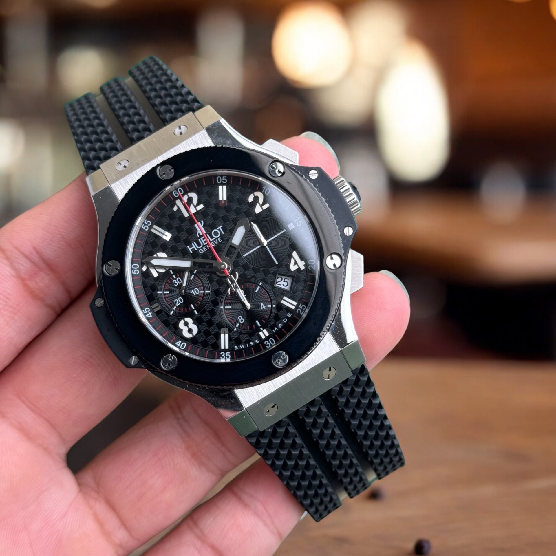 Hublot Replica 1:1 Watch Big Bang Chronograph Titanium Black Ceramic Bezel 44mm - Elite Watch Atelier