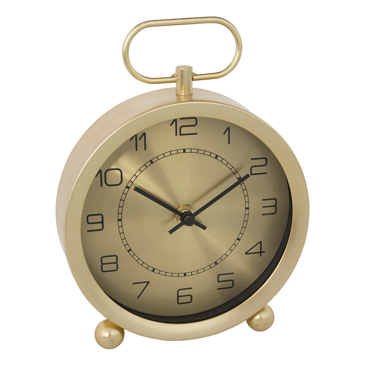 Desk clock "Irina" Gold-tone metal, H.19 cm