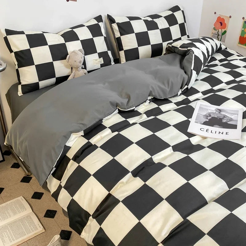 MonoGrid - Modern Geruite Bedset