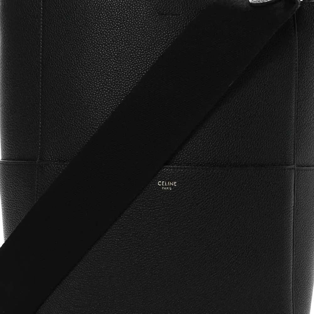 Replica Celine Black Soft Grained Calfskin Bucket Bag