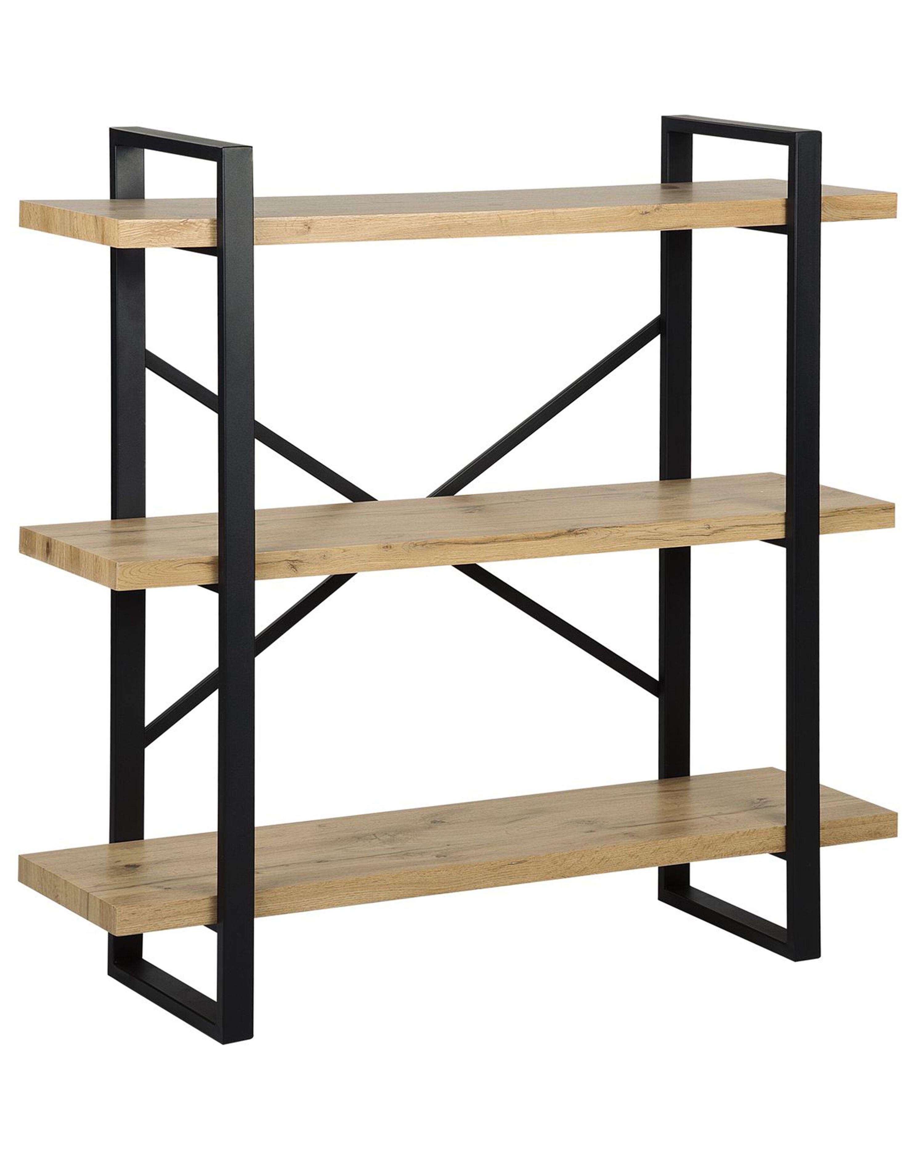 3 Tier Shelving Unit TIMBER 111 cm Light Brown