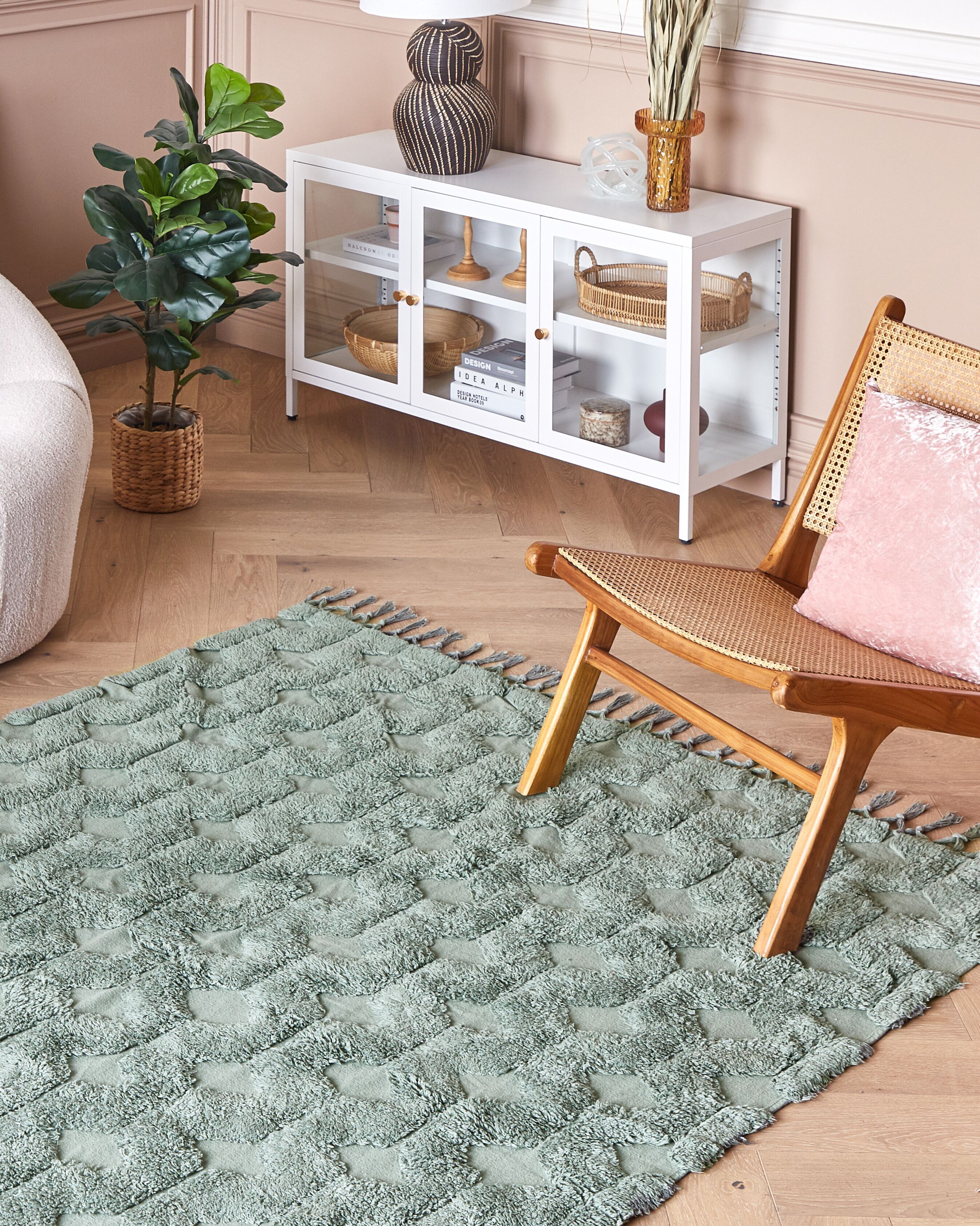Rug KARS Green 160 x 230 cm Cotton