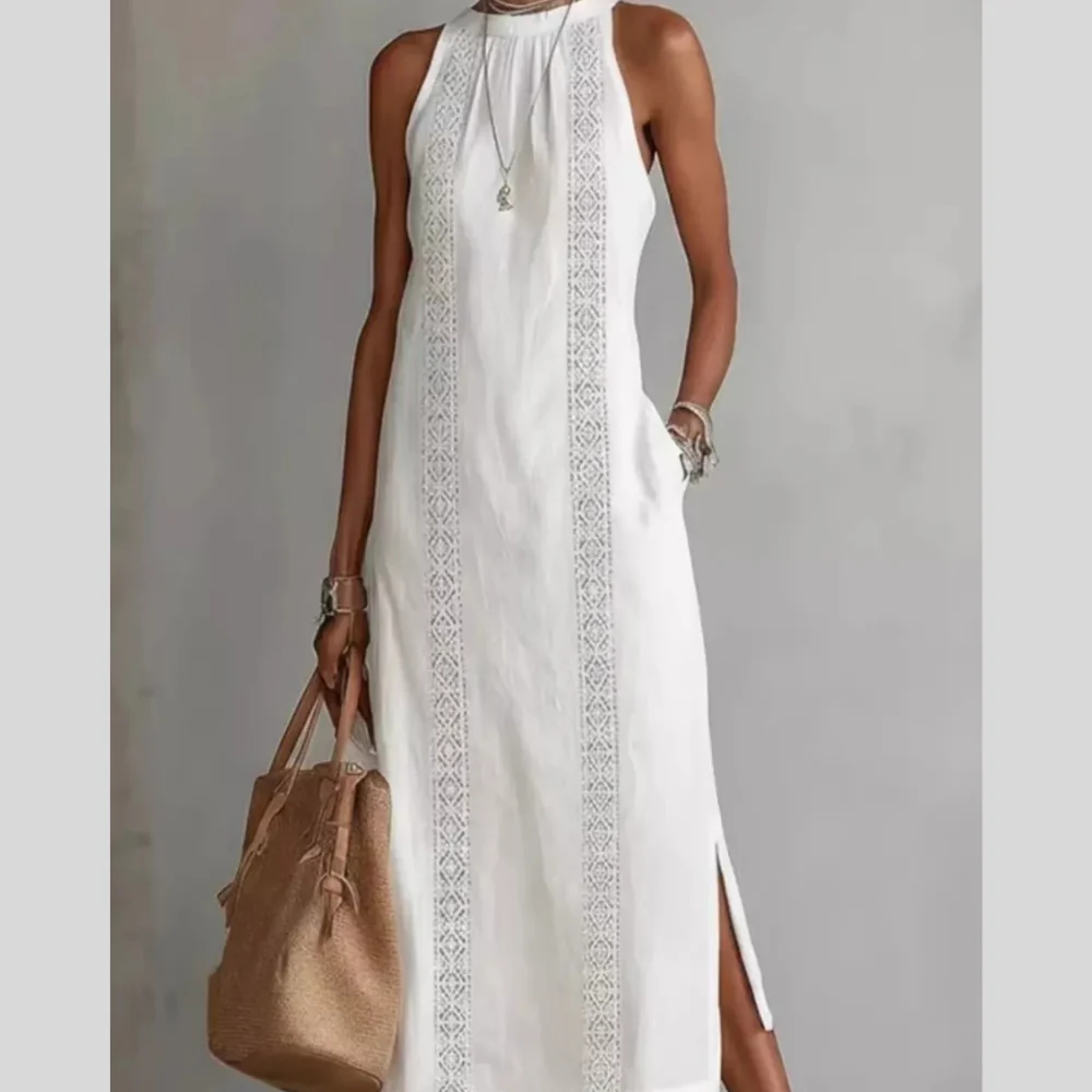 Sleeveless Side Slit Dress with Pockets - ZKZOOK