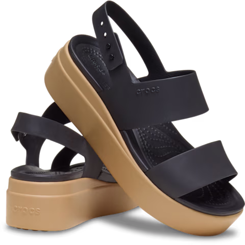 Brooklyn Low Wedge Sandal - Black/Cashew
