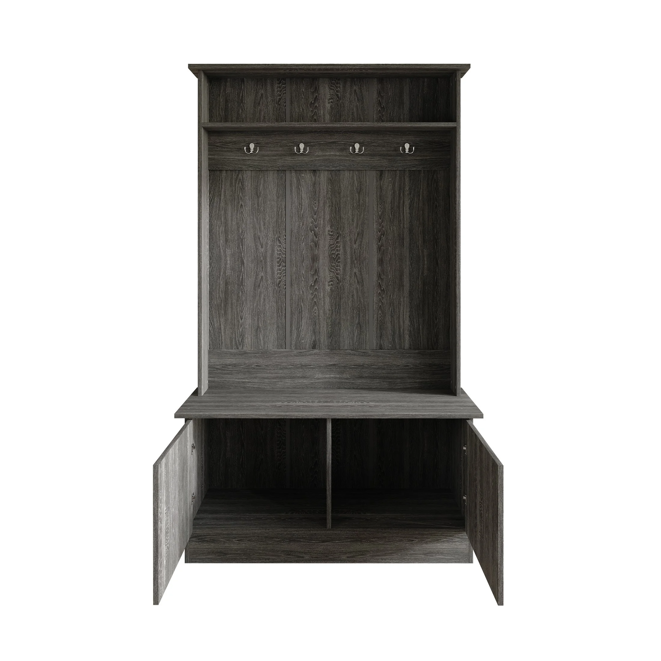 CASTLE PLACE Classic Multipurpose Hall Tree with Bench, Dark Grey