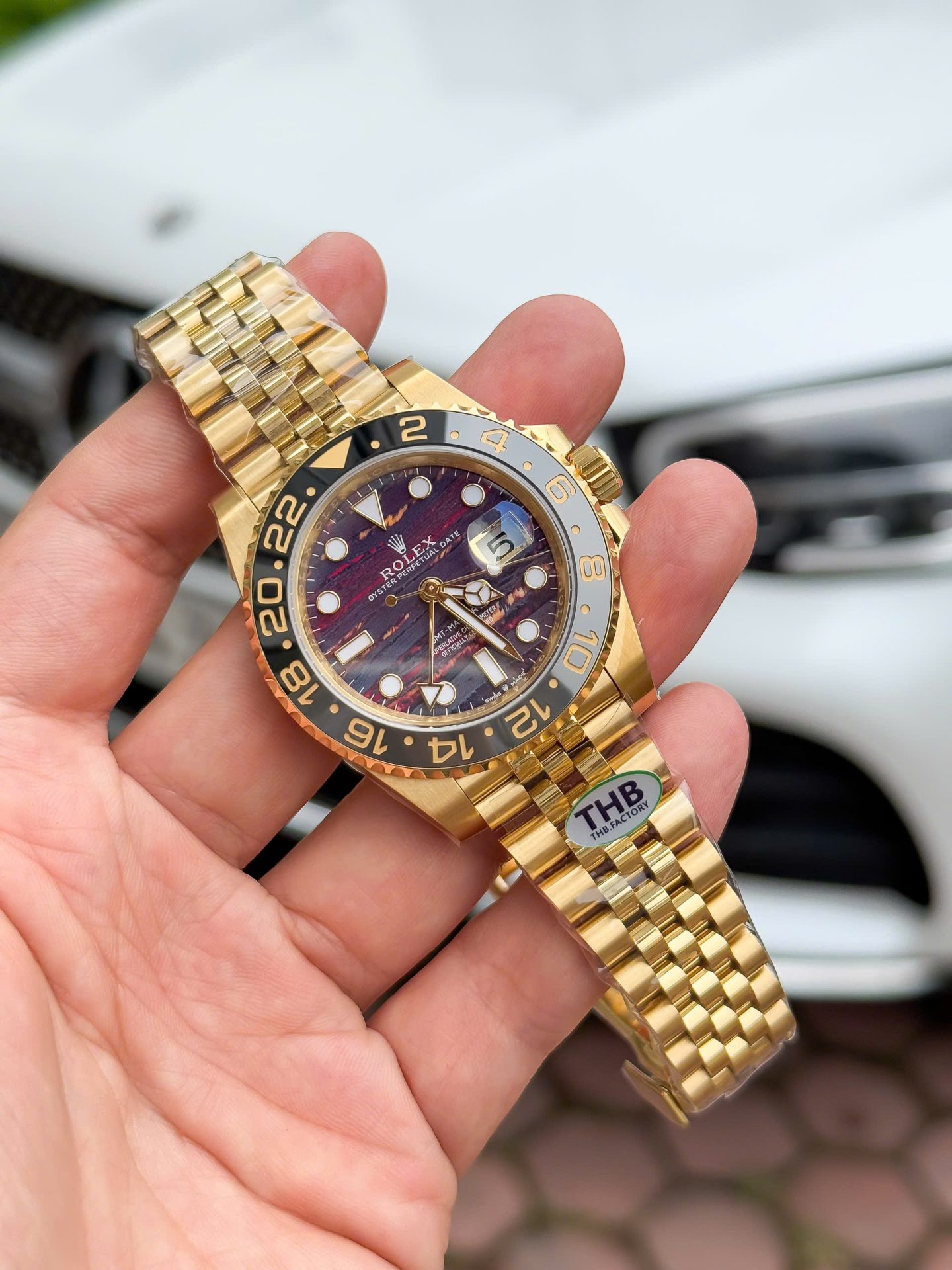 Rolex GMT Master II Tiger Eye Ttone Dial Best Replica Watches Jubilee Strap THB Factory 40mm - Top club