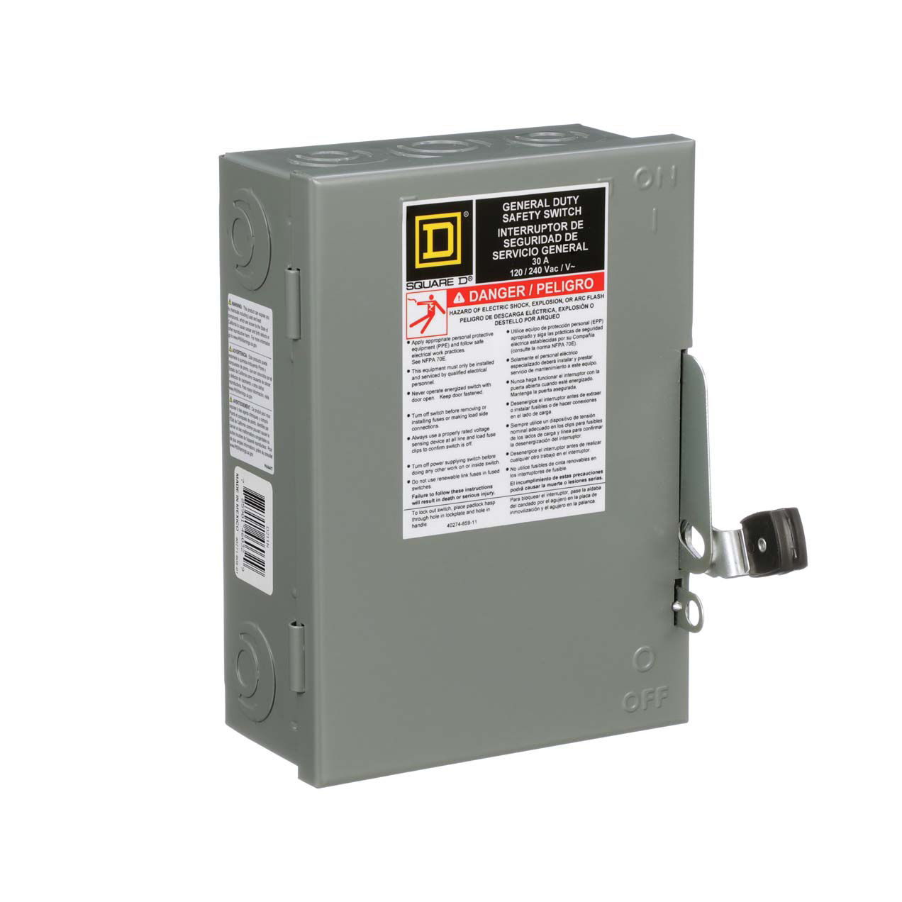 Square D 30A D Series Indoor Plug Fuse Fusible Safety Switch With Neutral