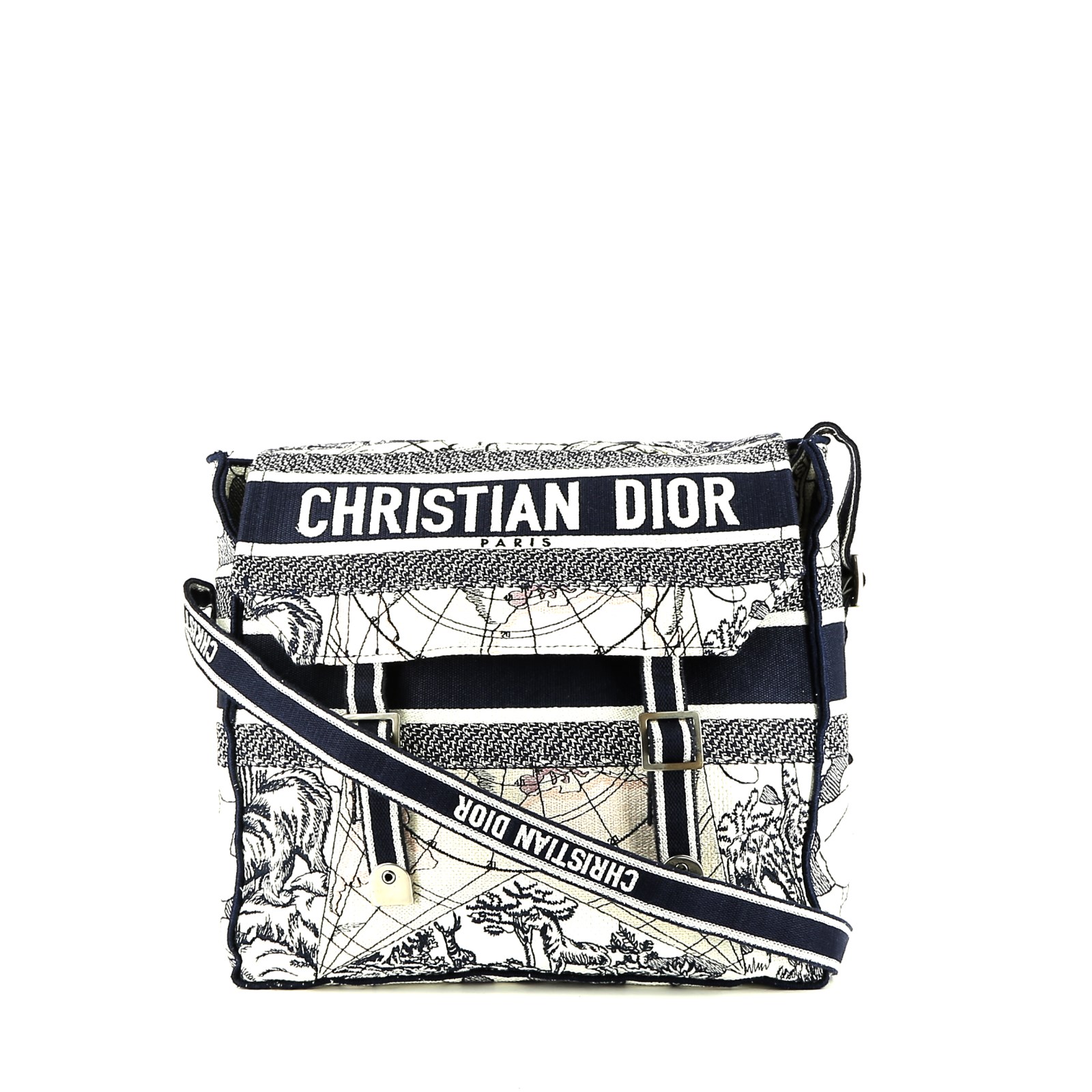 Dior Diorcamp shoulder bag in navy blue and white canvas1:1High-quality replica