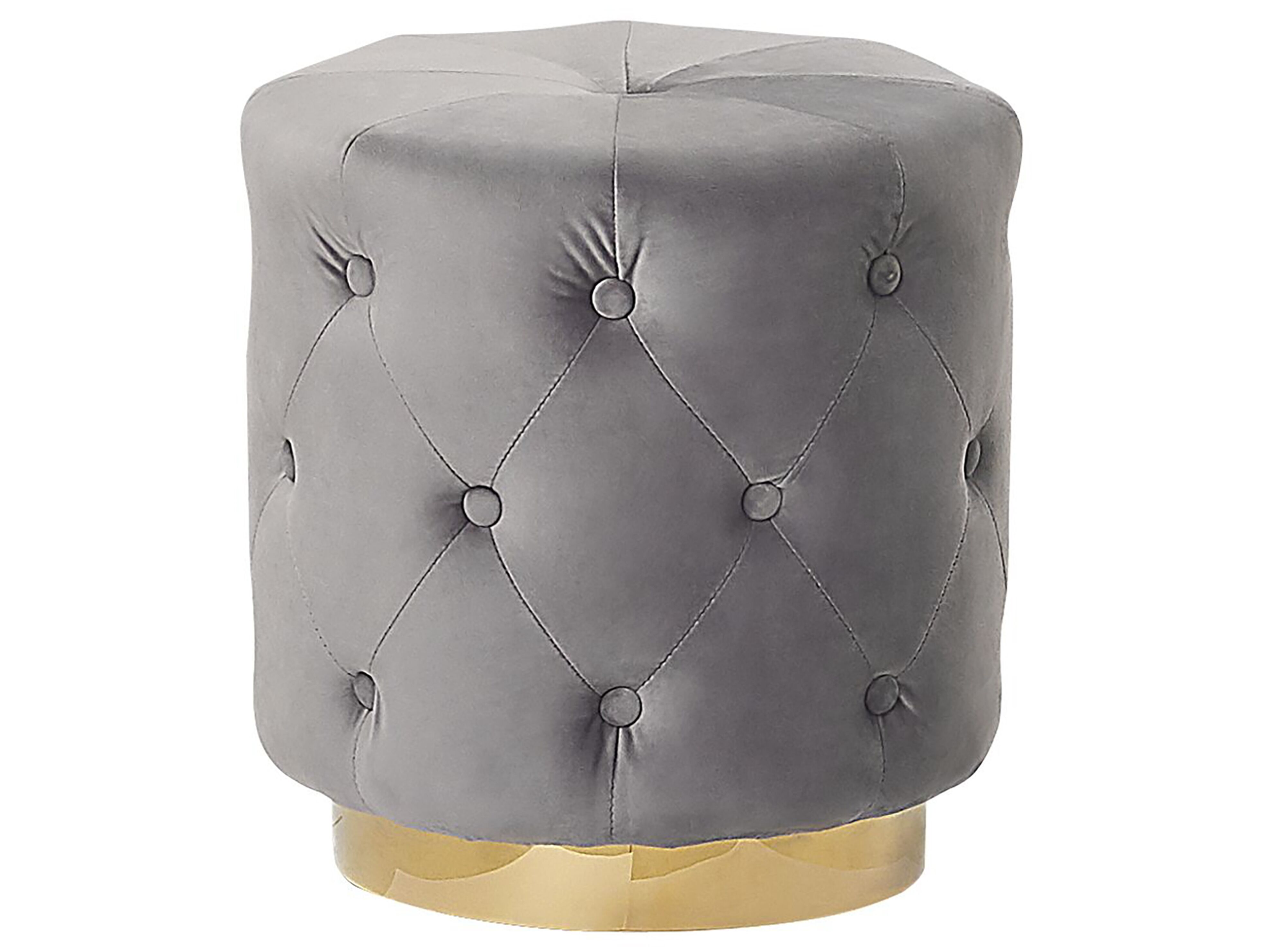 Pouffe CARROLLTON Velvet Light Grey