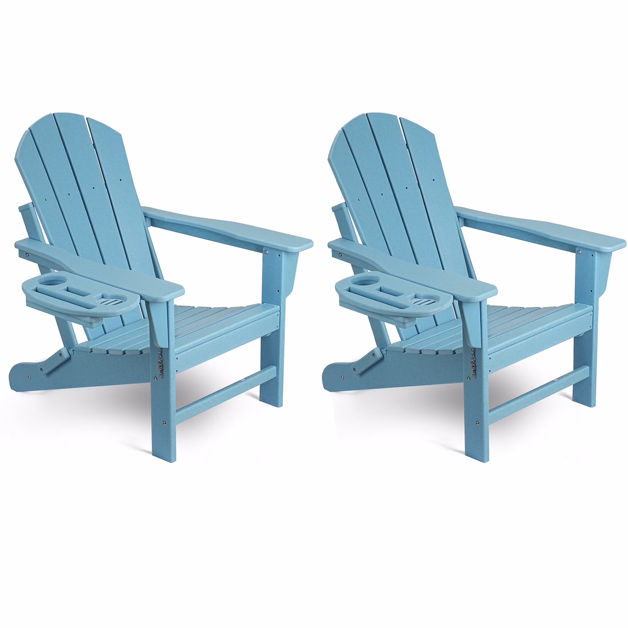 FOOWIN HDPE Plastic Adirondack Chairs Set of 4, Black - Image 29