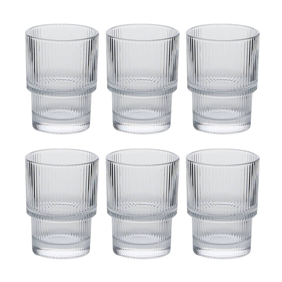 Set of 6 low tumblers "Emil'Ieau" Glass, Transparent